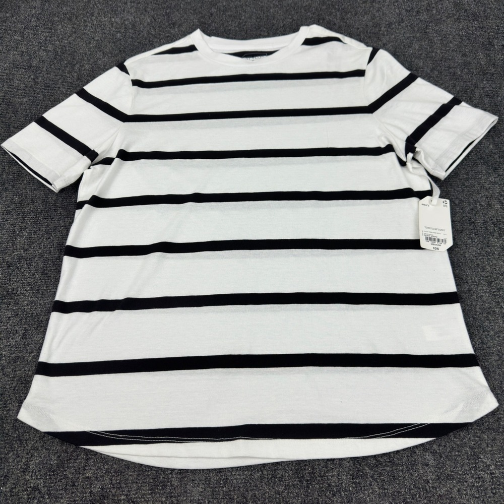 Stylus Mens Black Stripe Short Sleeve‎ Crew Neck T-Shirt SP24STY5032M Medium NWT